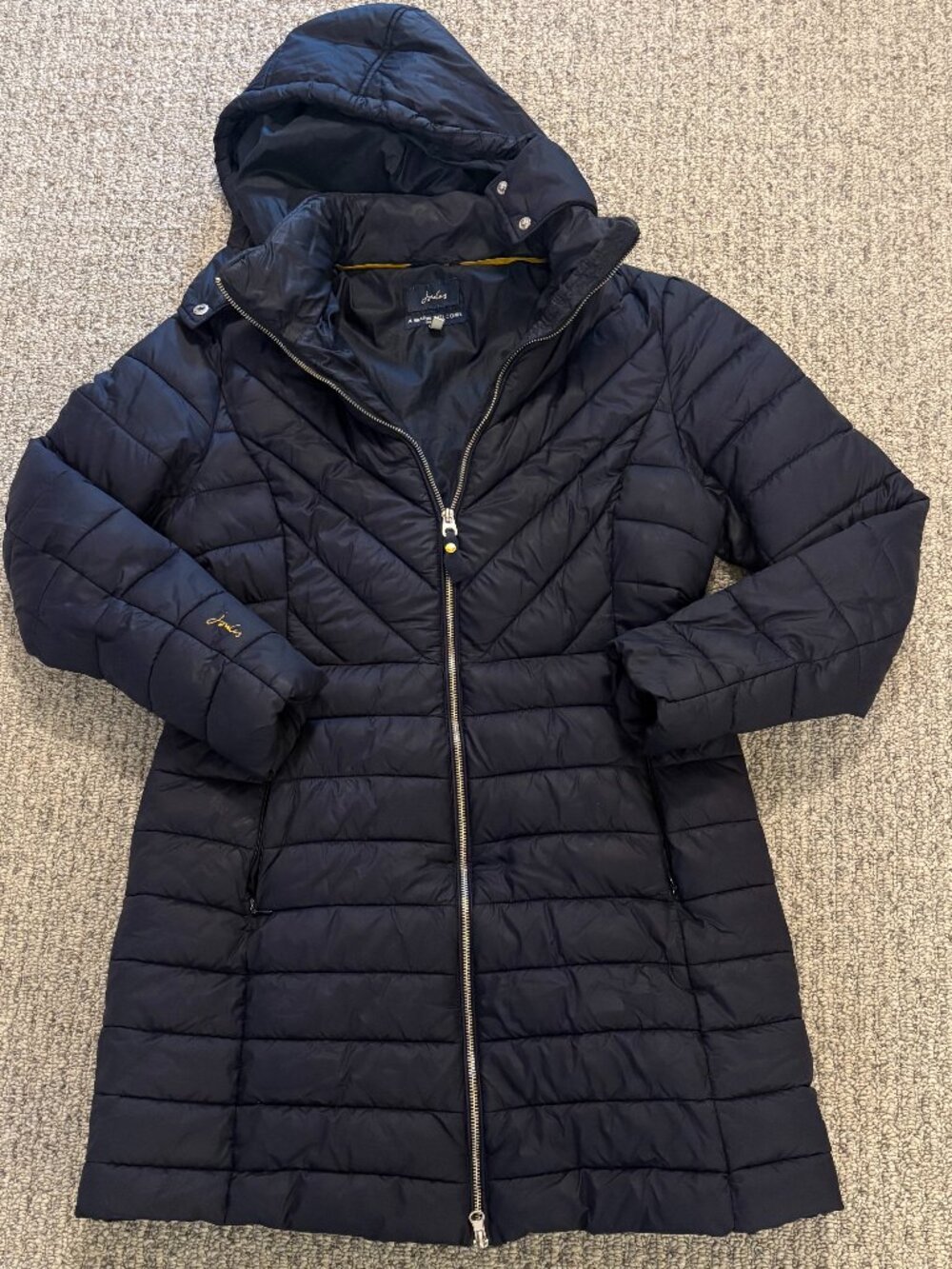 Joules Elodie Long Marine Navy Padded Coat